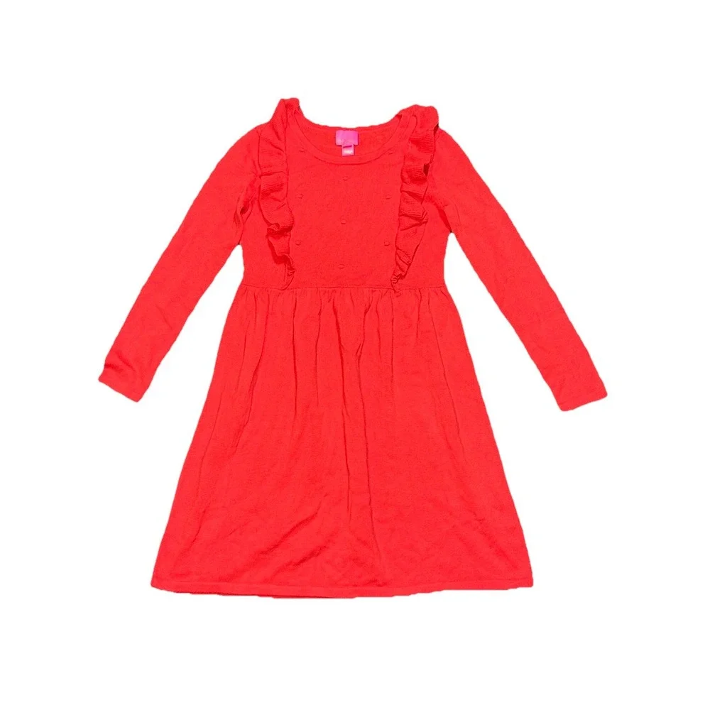 Lilly Pulitzer Girls Eunice‎ Sweater Party Dress Ruby Red Size Large